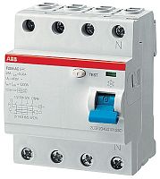 Выключатель дифференциальный (УЗО) F204 4п 125А 100мА тип AC | код. 2CSF204001R2950 | ABB